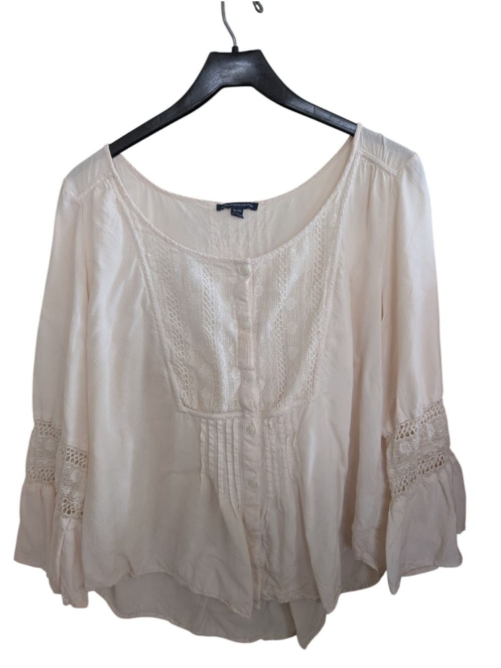 American Eagle white button down boho chic festival blouse Size XL - Picture 2 of 7